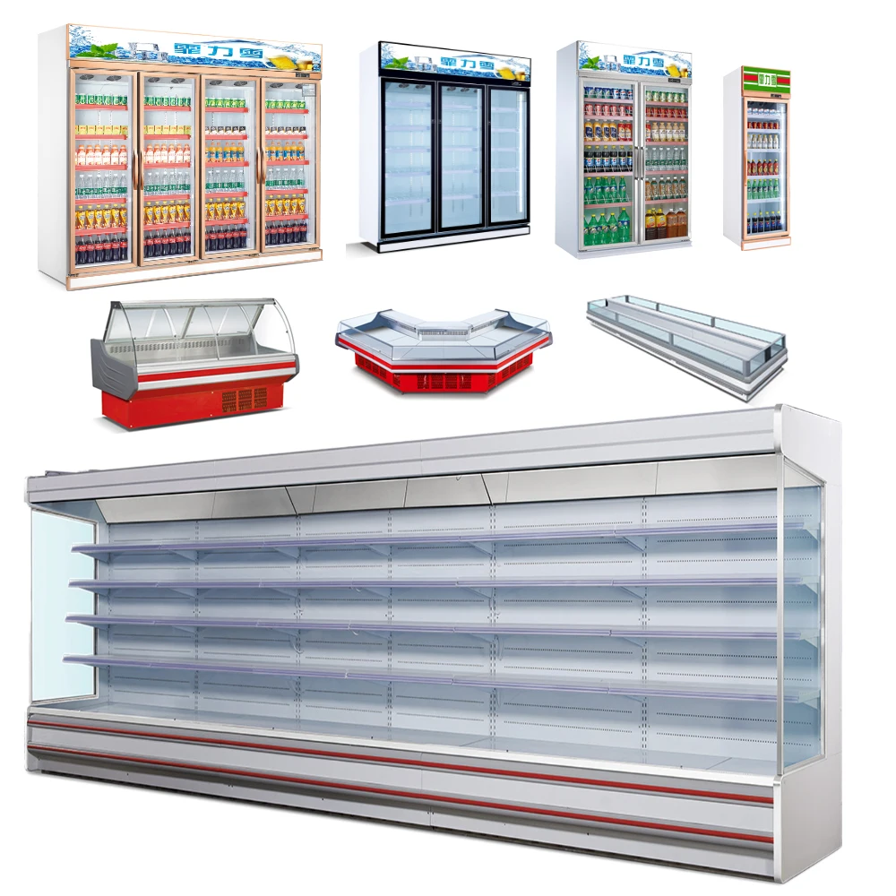 Supermarket refrigeration equipment Commercial vertical soft drink milk display cooler