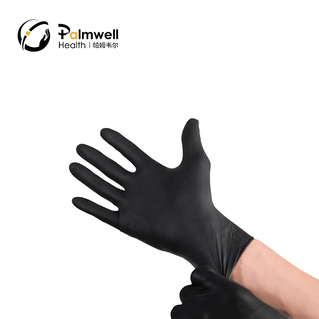 Rubber safety gloves nitrile gloves black personalisied custom work gloves men