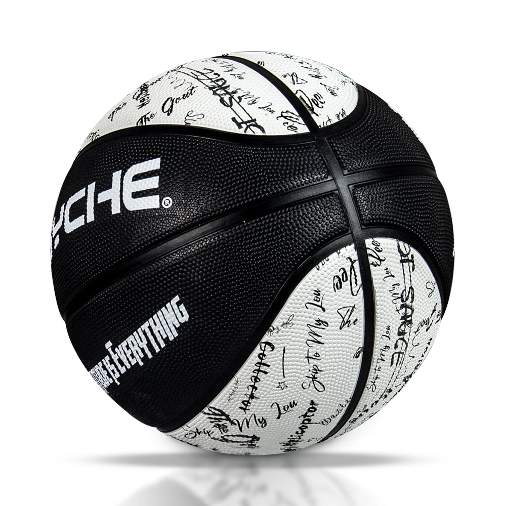 PSYCHE outdoor cheap wholesale custom Logo Printing training quality Size 3 5 6 size 7 inflatable  Rubber Basketball Ball