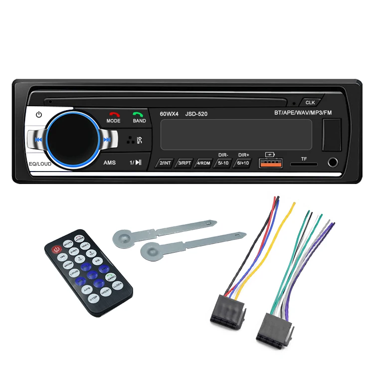 520 Single din stereo radio player mp3 video amplifier dvd player with BT car radio player stereo