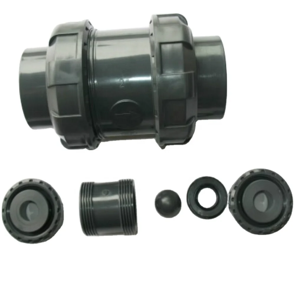 pvc plastic true union double union upvc ball check valve