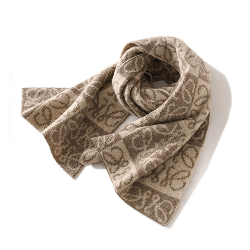 Wholesale Women Luxury Stylish Winter Cashmere Jacquard Knit Scarf
