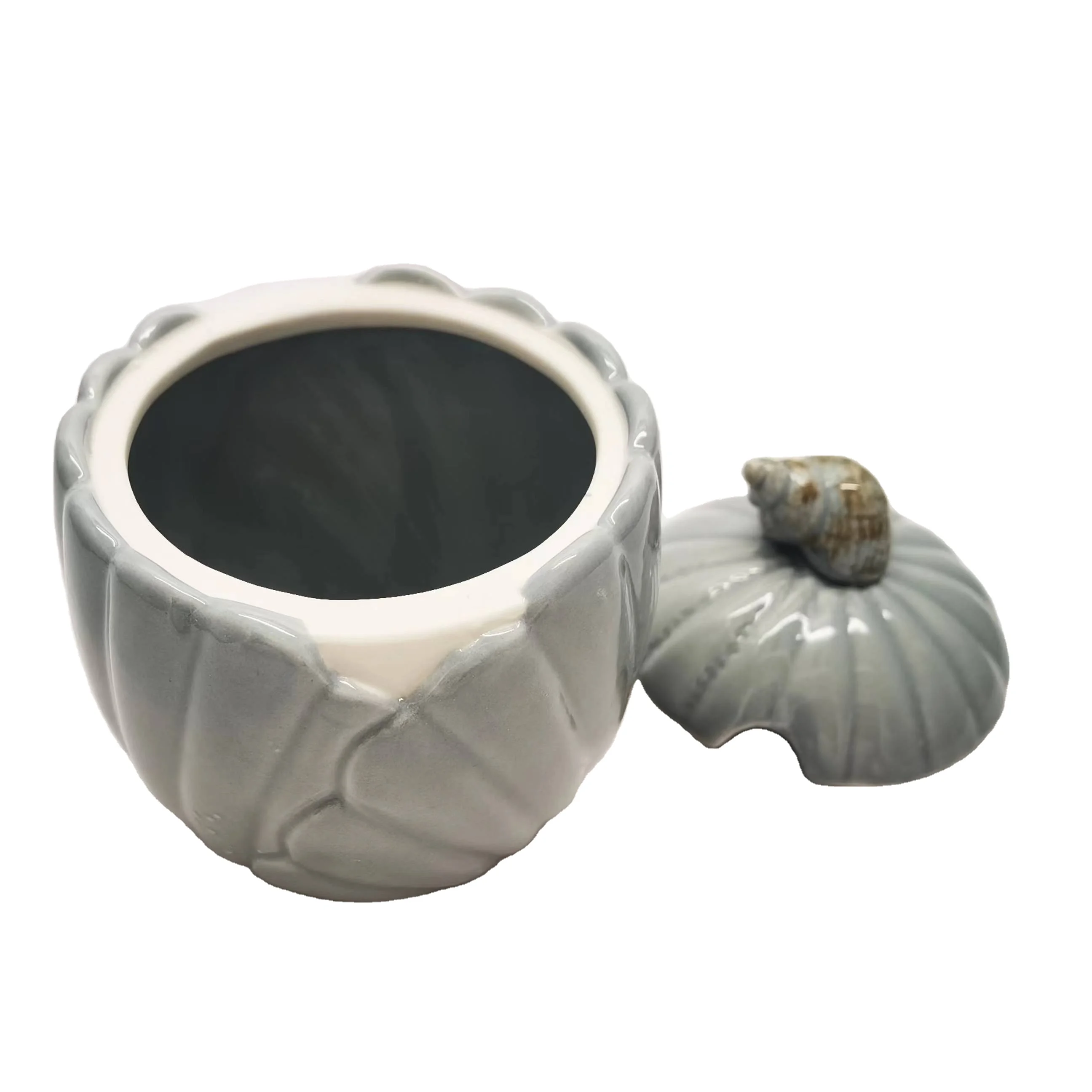 sea shell shape flavouring bottle ceramic for sale porcelain Europe art style color glazed gifts