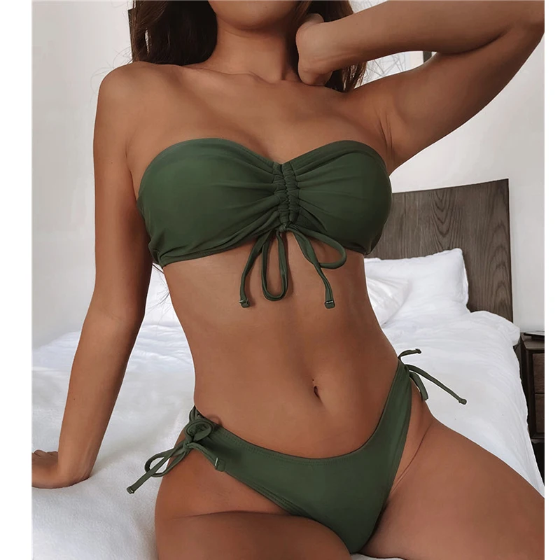 Dropship extreme micro bikini Hot Sell Sexy Special Solid Color 2023 Summer Women Micro Scrunch Bikini