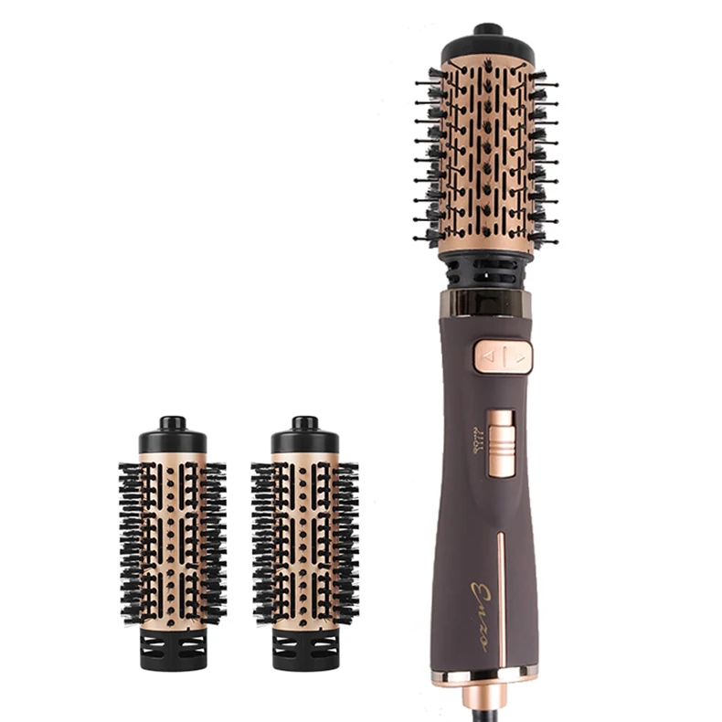 ENZO EN-743 3 In 1 Round Rotating Volumizer Styler Rotating Hair Brush Automatic Rotating Styler Ionic Hair Brush Hot Air Dryer