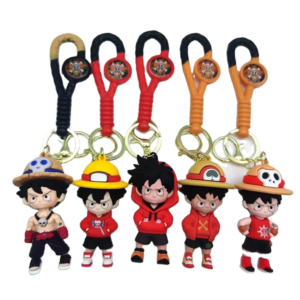 Оптовая продажа 3D Мультяшные мягкие ПВХ брелки один кусок Японии аниме резиновый брелок для ключей аксессуары логотип брелок