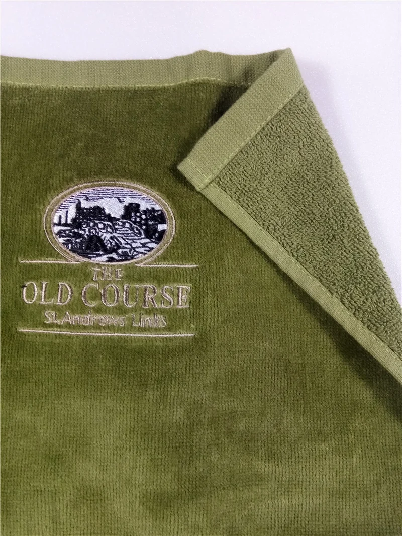 Custom Embroidery Logo Cotton Velour And Terry Golf Towel
