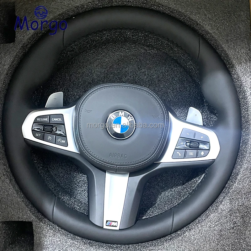 New pure leather steering wheel for BMW G01 G02 G05 G06 G07 G11 G14 G20 G22 G26 G30 G32 steering wheel F series upgrade G series