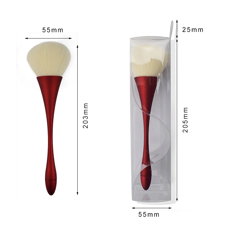 High Quality Red blue rose gold Single small waist plastic handle makeup Blush brush