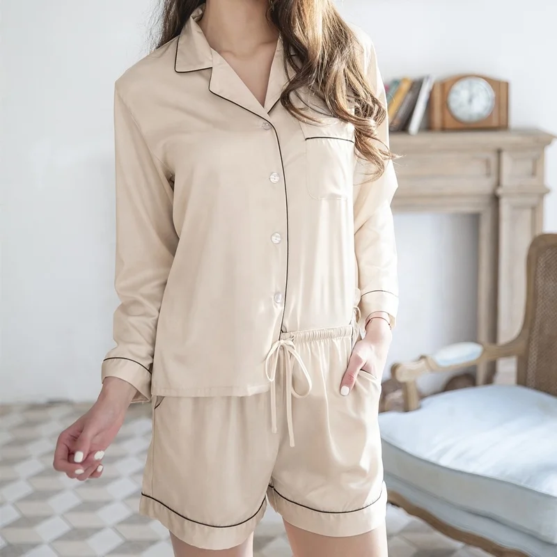 
Pajama set for women satin pajamas many colors MOQ is 10pcs 6042 