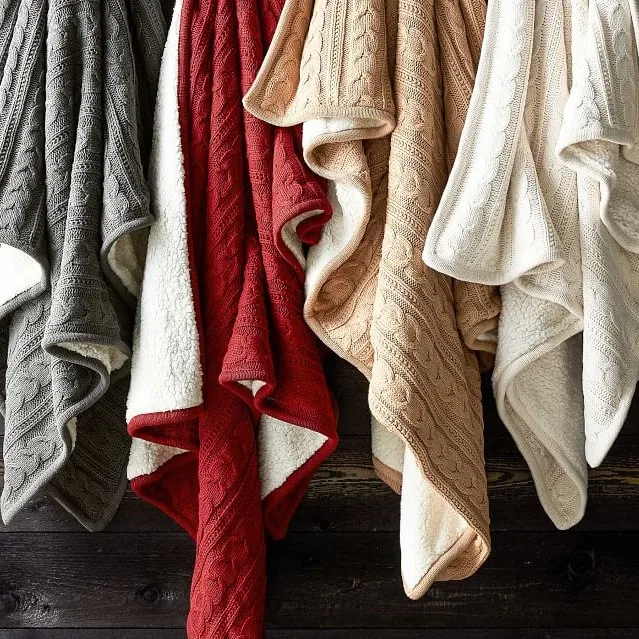 Домашний декор вязаное одеяло акриловое мягкое