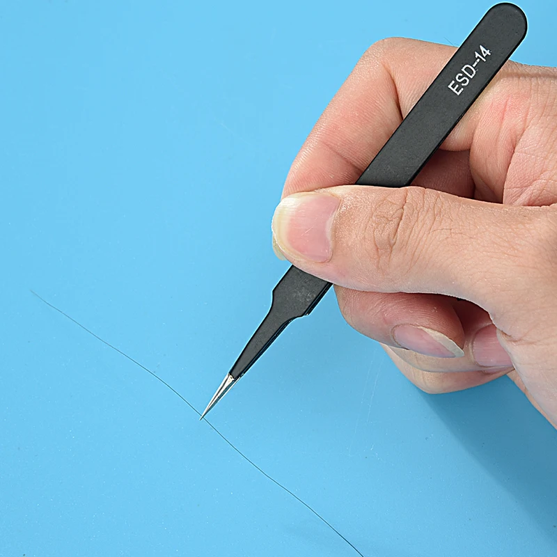 Wholesale Factory Professional Removal Tip Curved Tweezers Anti-Static Tweezers