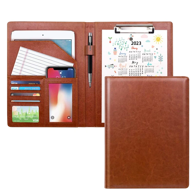 Пользовательский тисненый портфель резюме легальная папка исполнительная a4 кожаный