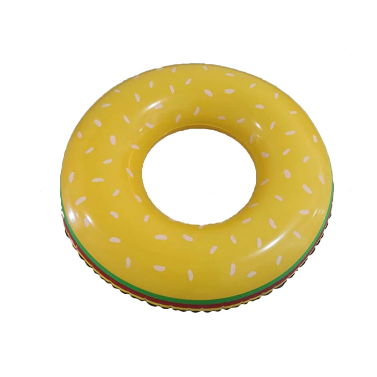 
99cm pool float hamburger inflatable Burger swimming ring for summer beach water pools party toy 