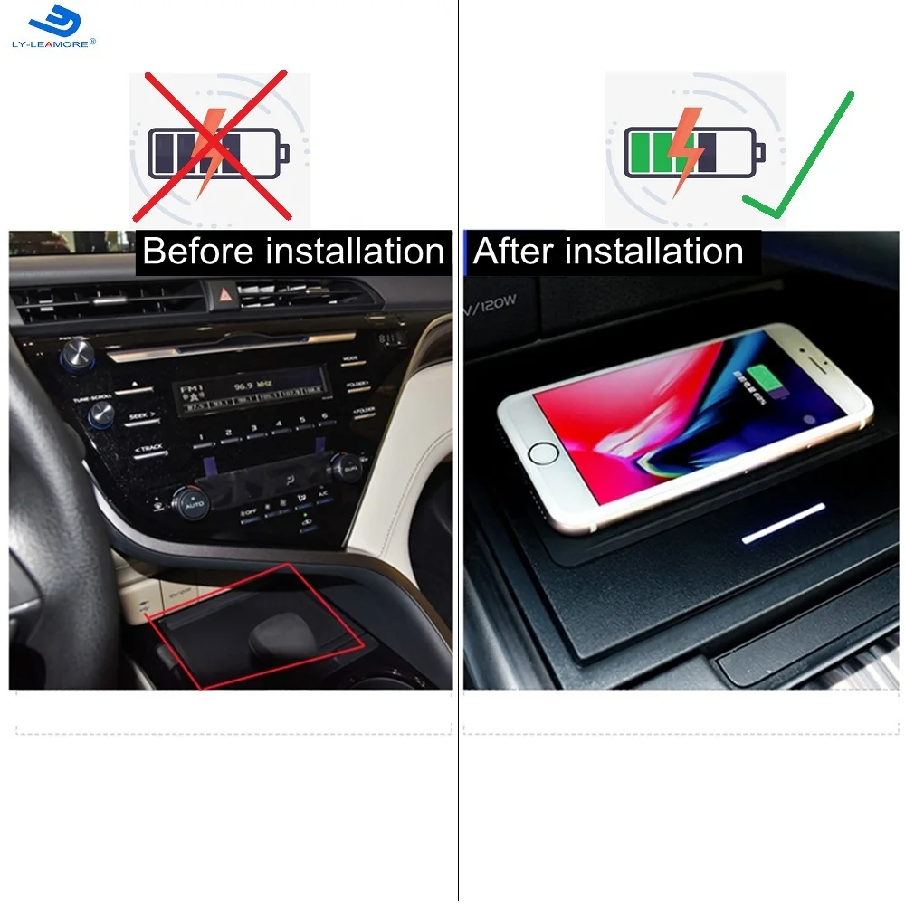 Fast Shipping In-car Upgrade Mobile Phone Fast Wireless Charger Universal Phone Adopter for Camry 2018-2020