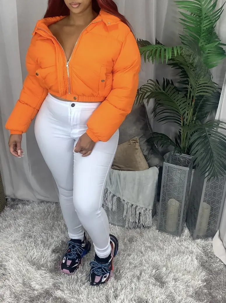 2021 crop top puffer jacket jackets women coats