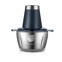 Chinese Factory 2L Stainless Steel Glass Electric Meat Grinder 2 Speeds Chopper Mincing Machine Quiet Food Processor