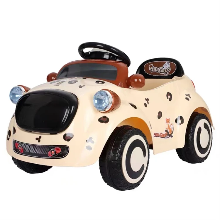Hot-sale cute cartoon dog four-wheel electric toy car with 6v4 battery and 390 motor