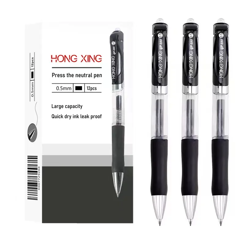 Factory wholesale K35 Press gel pen 0.5 Bullet large capacity carbon signature roller ball pen refill student stationery