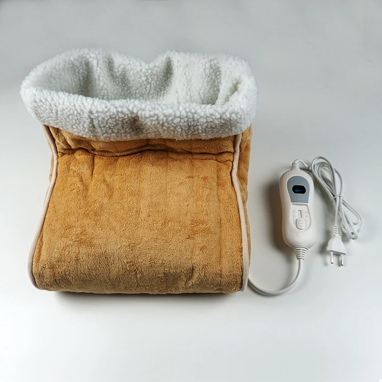 220V Washable Fleece Cover Electric Foot Heating Slippers Heated Booties Foot Warmer