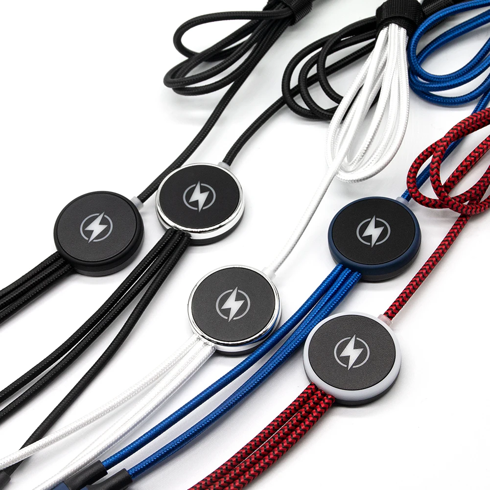 High Quality Gift Customization 3 In1 LED Logo Fast Charging Multi-function 5 in 1 USB  Charger Cable