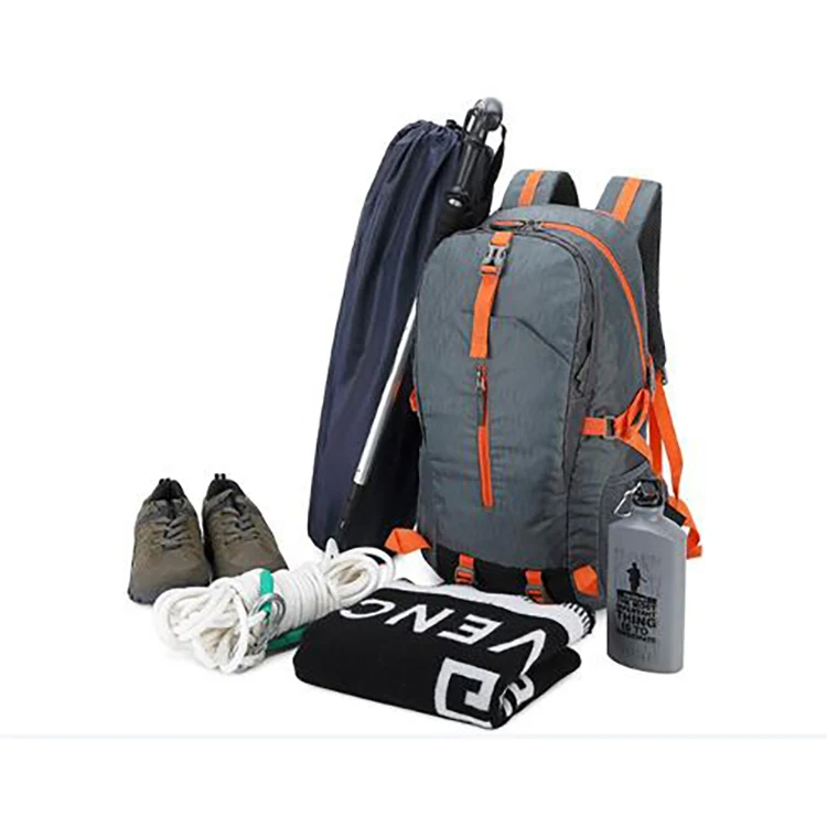 factory grey oxford large capacity camping waterproof hiking backpack men travel durable outdoor camping backpack bag for women
