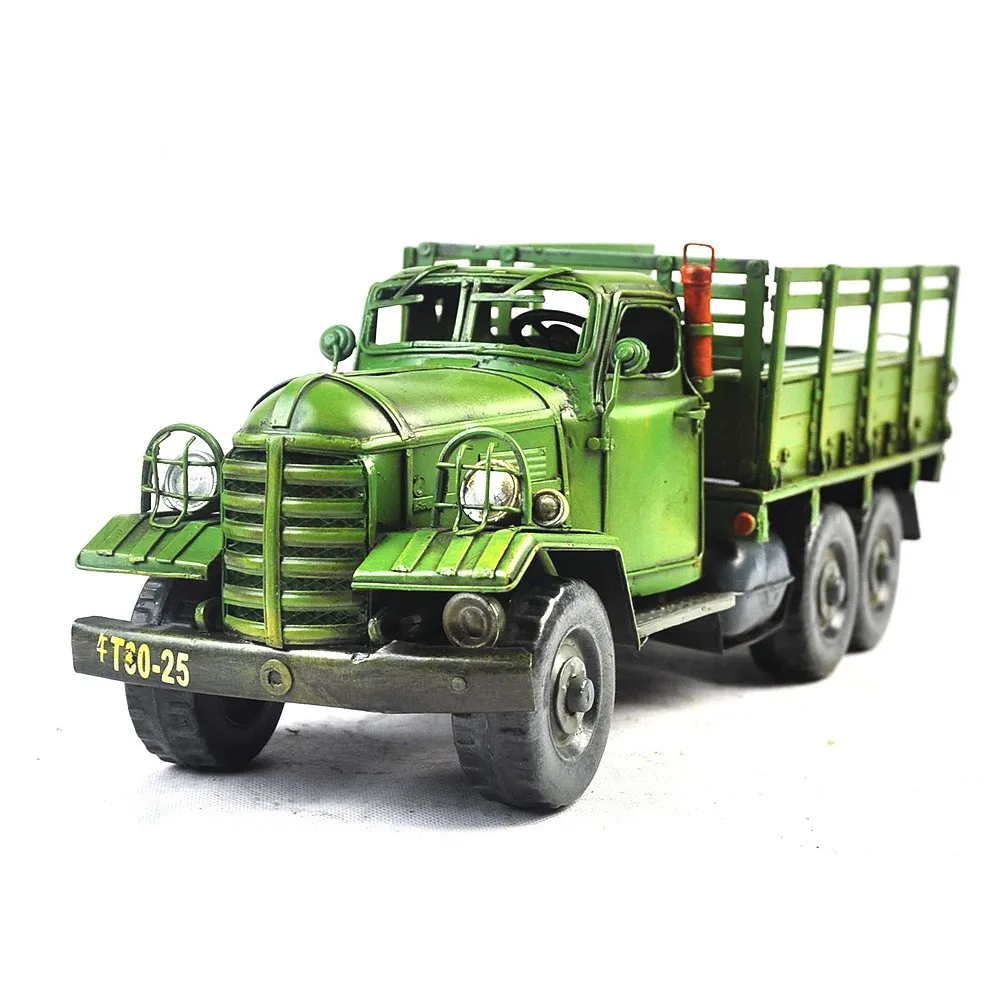 Home creative gift collection bar cafe decoration crafts ornaments retro tin truck model toys