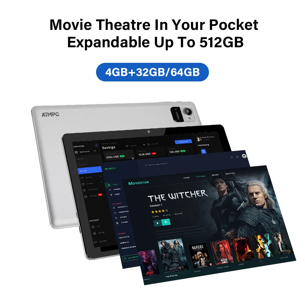 In-Stock 10.1 Inch IPS Display Tablet PC with 3GB RAM and 64GB ROM for Quick Shipping