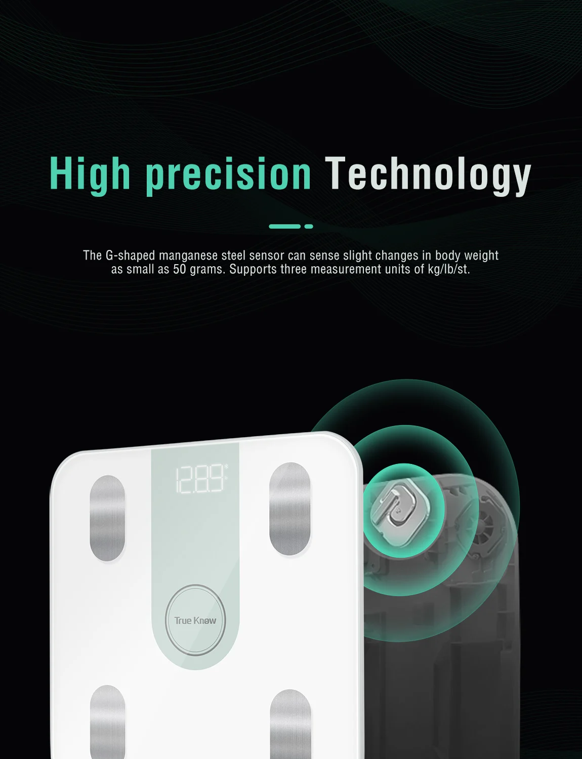 Sinocare Smart Electronic Body Fat Weight Scale Analyzer Intelligent Wireless Digital Electronic Scale Bathroom BT