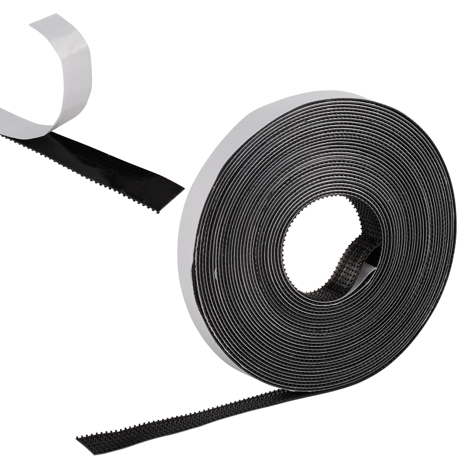Black velcroes self adhesive hook & loop tape  with sticky back Fastener Roll