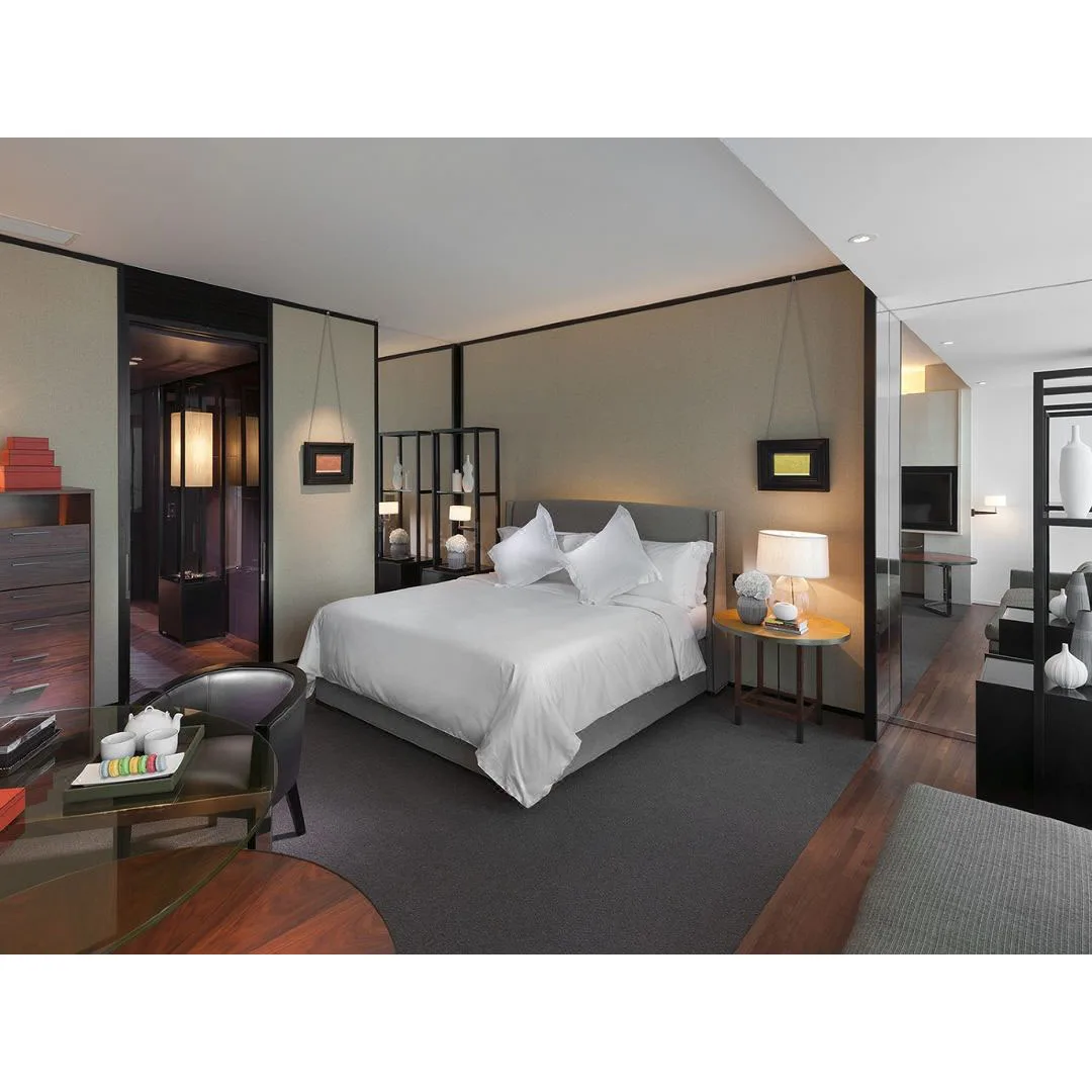 Turkish Bedroom Furniture Set Modern New Luxury Hotel Design Black Color Commercial Bedroom Furniture Supplier For Sale