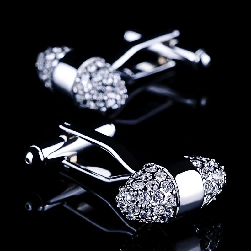 crystals cuff link cheap factory price semi-precious stone inlaid cufflink for men suits