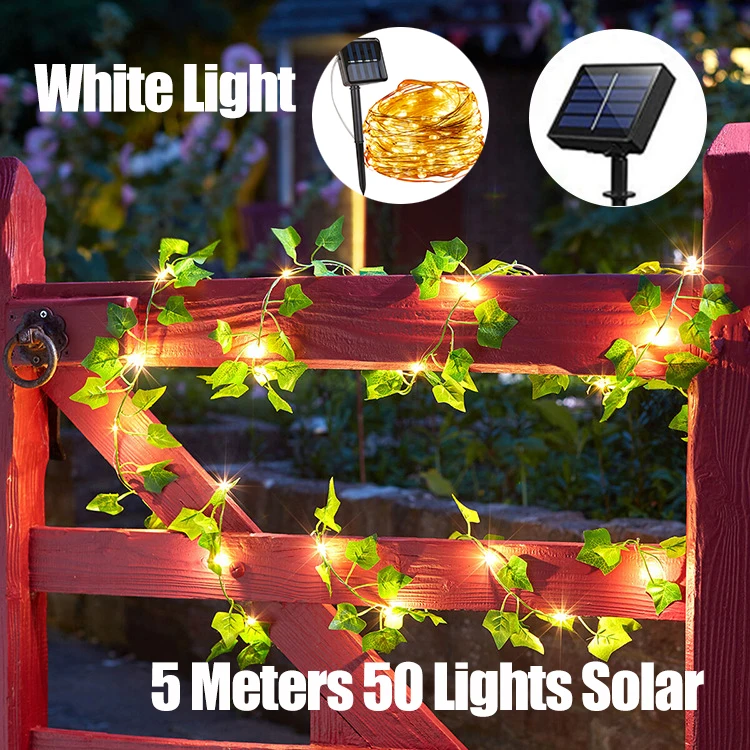 Solar Powered String Lights LED Outdoor Garden Christmas Decoration Plant Lamp New Green