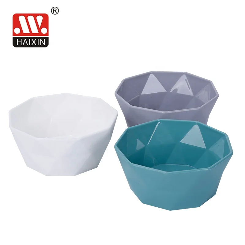 Haixing 5 size PP colored food bowls set dessert  mixing soup Salad Plastic Rice  Noodle Wholesale Custom Plastic Bowl