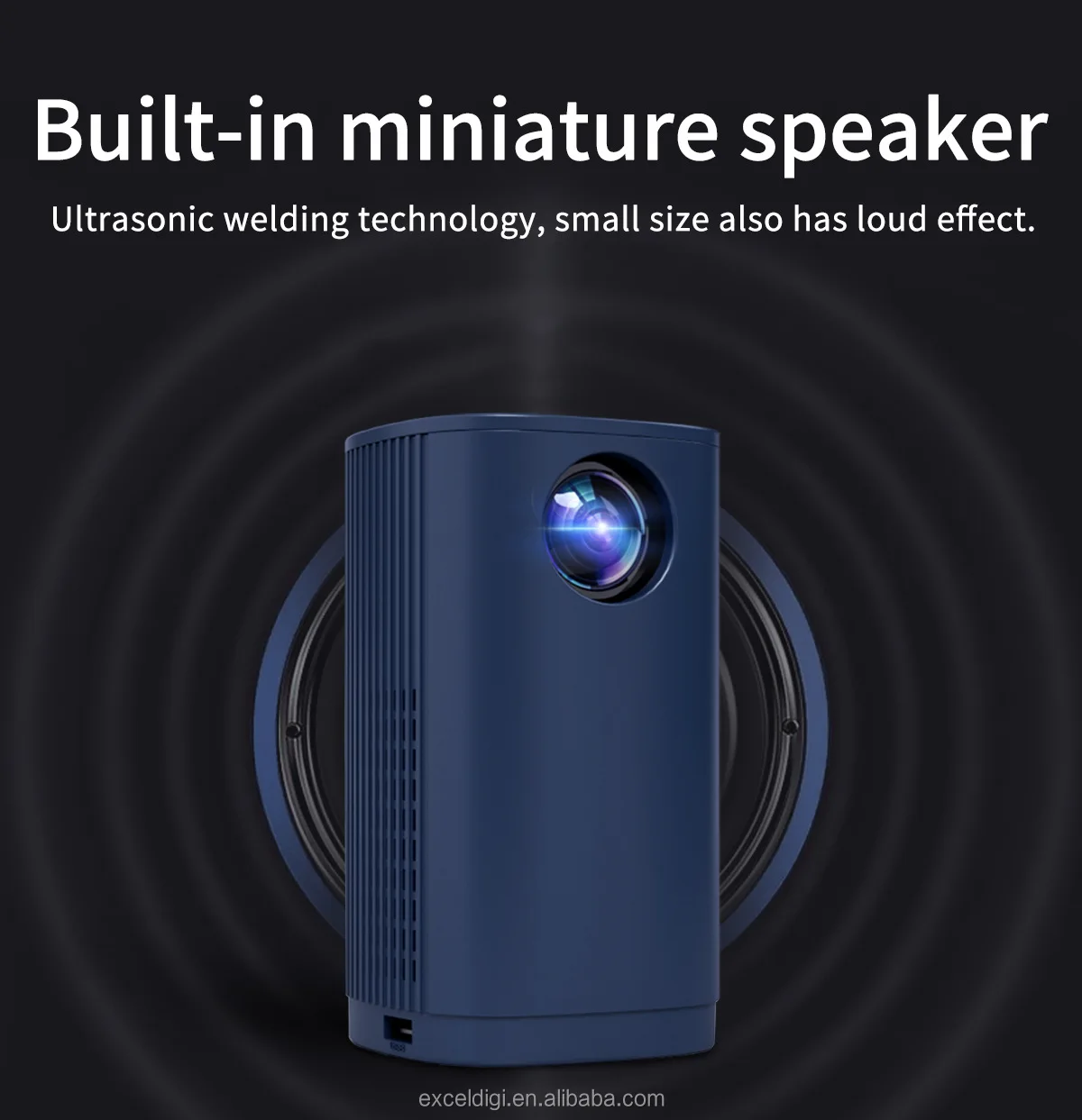 Excel Digital China Factory Wireless WiFi Mini Projector 40ANSI Lumens Home Cinema Smartphone Projector