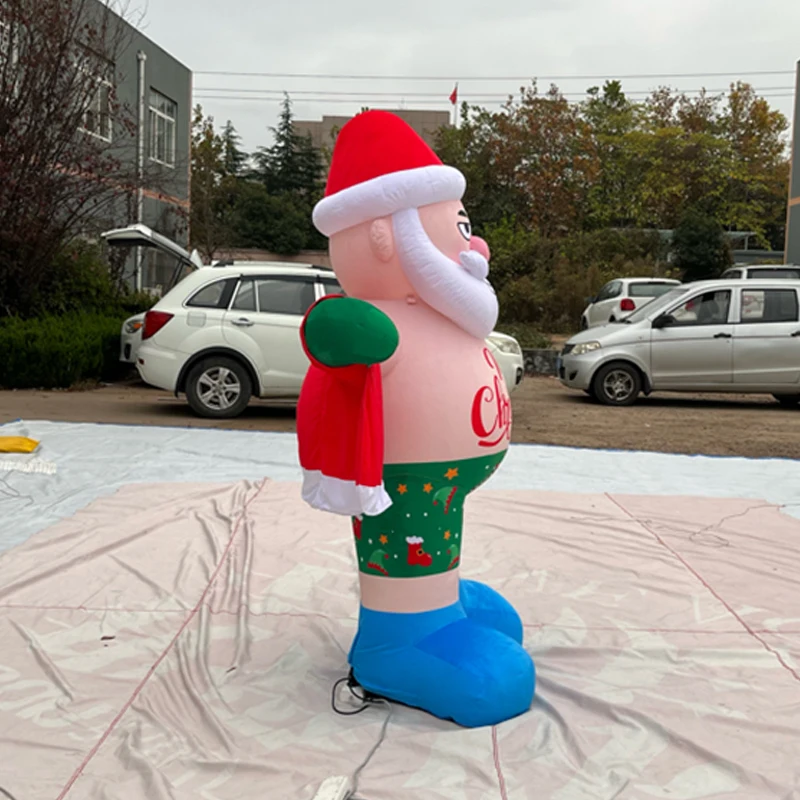 Indoor Activity 2.5m Funny Blow Up Father Christmas Party Interesting Large Inflatable Cartoon Christmas Santa Claus