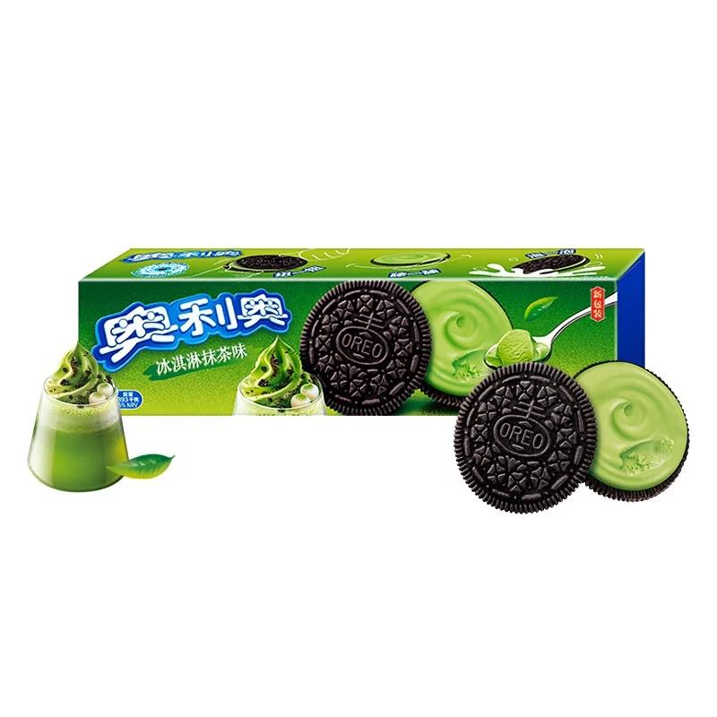 Wholesale Asian Snack Exotic Cookies Matcha Ice Cream Flavored Sandwich 97g Biscuits