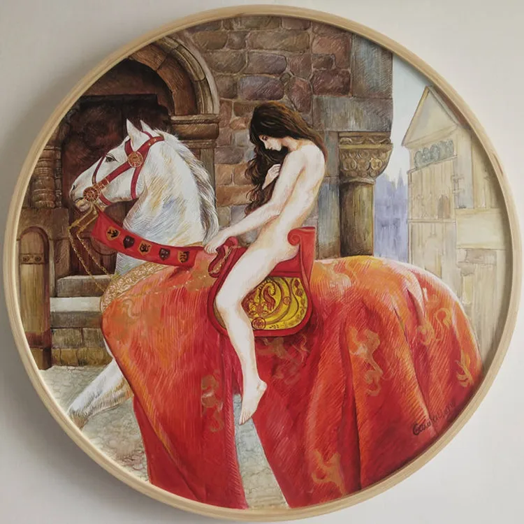 Wholesale Solid Wood Round Picture Frame Natural Texture Cross Stitch Wall Hanging Customize Poster Round Picture Photo Frame