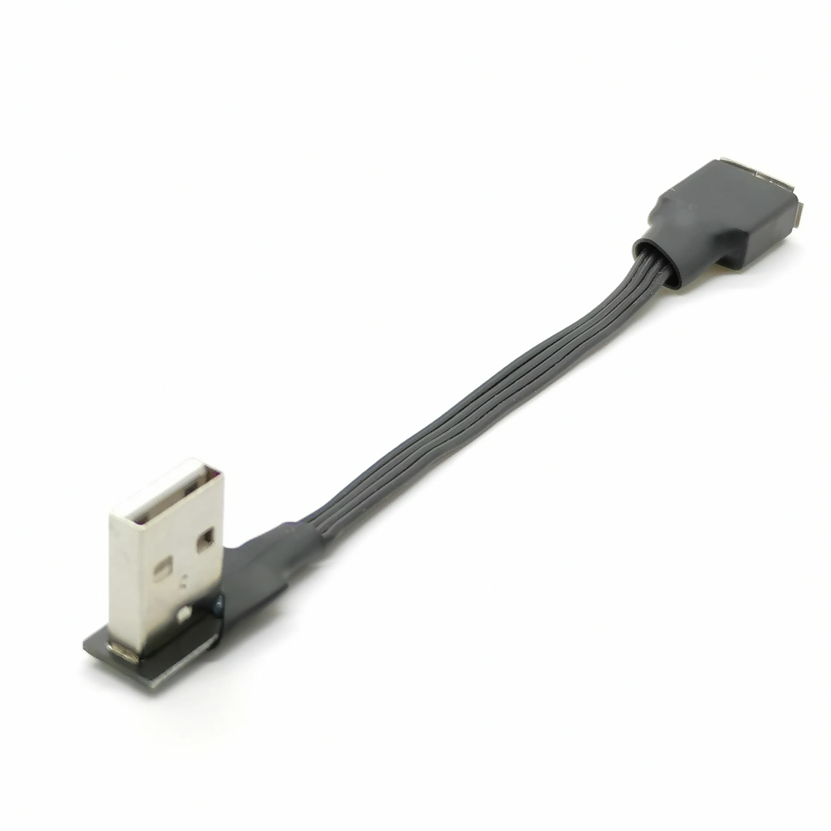 FPV flat ribbon silicone mini T-shaped port Mini USB male upper and lower 90 degree right angle to USB male data cable