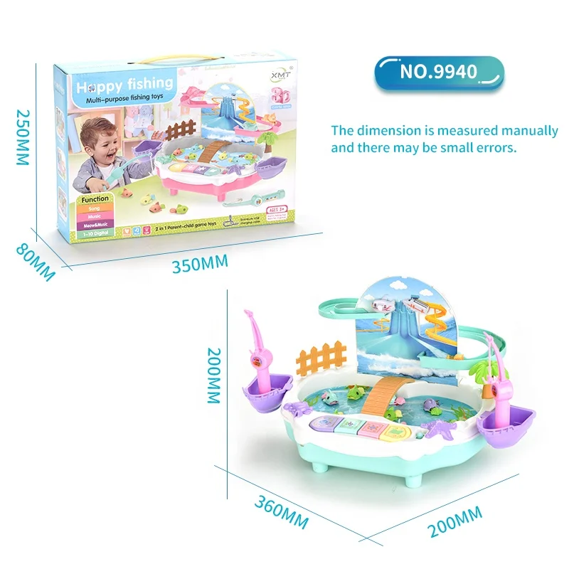 Early Education Enlightenment Kids Fishing Game Toy With Colorful Light And Music