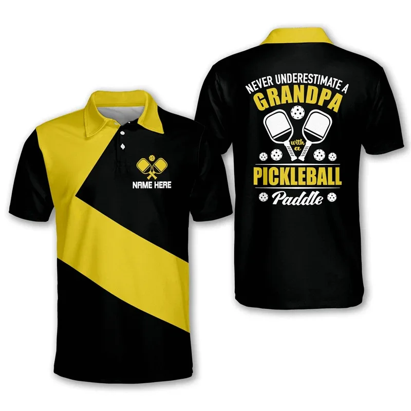 Customize Polo Collar Pickleball T-shirt Men Sports Uniform High Quality Quick Dry Short Sleeve Pickleball Wear