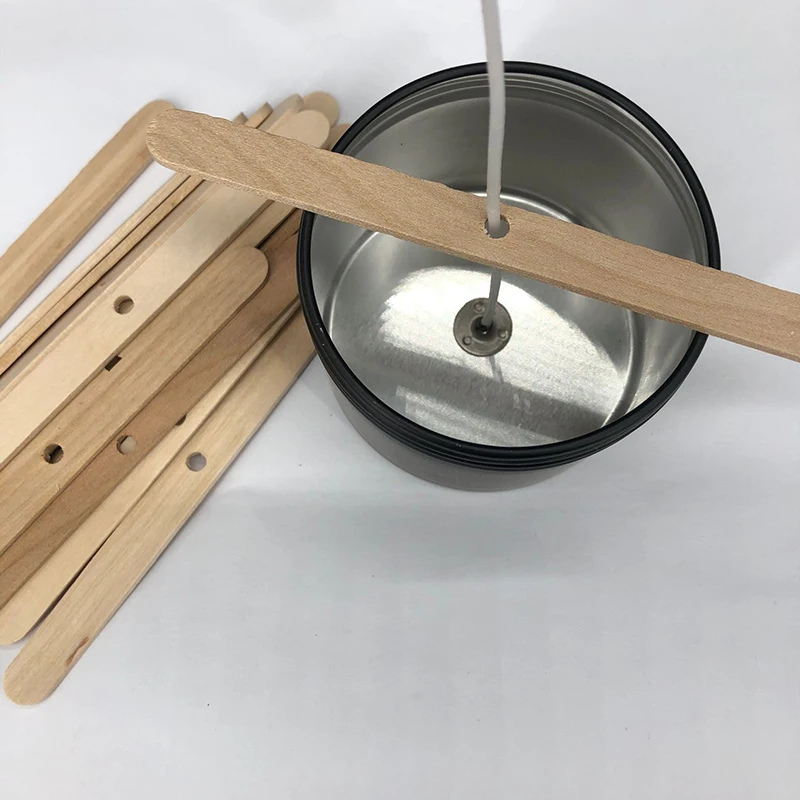 PUSISON Scented Candle DIY Wooden Wick Holder Plate 114*10MM Customize Package Tin Candle Jar with 4MM Cotton Candle Wick Holder