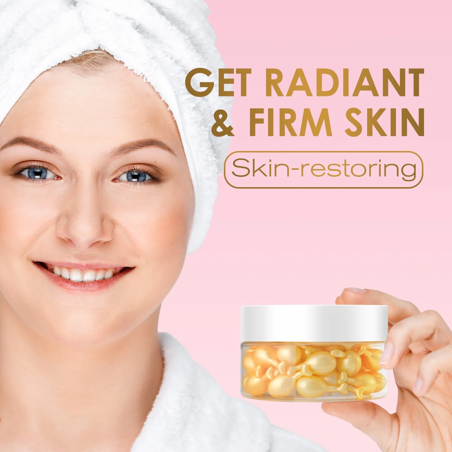 Vitamin E Face Capsules Serum Moisturizing Hydrating Lightening Anti Wrinkle Smoothing Firming Retinol Facial Serum Capsule Oil
