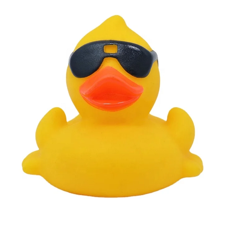 Wholesale Promotional Plastic Floating Bulk Yellow Rubber Bath Duck with Sunglasses