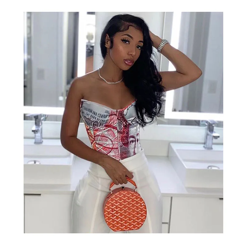 233 сексуальный цветной корсет с принтом женские бюстье топы Невидимый бандаж деньги 2020 Новое Поступление Бутик короткий топ формирователь