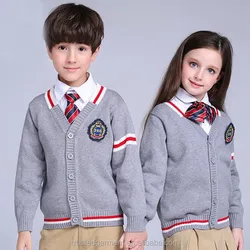 Kids new design cardigan sweater primary school uniform designs