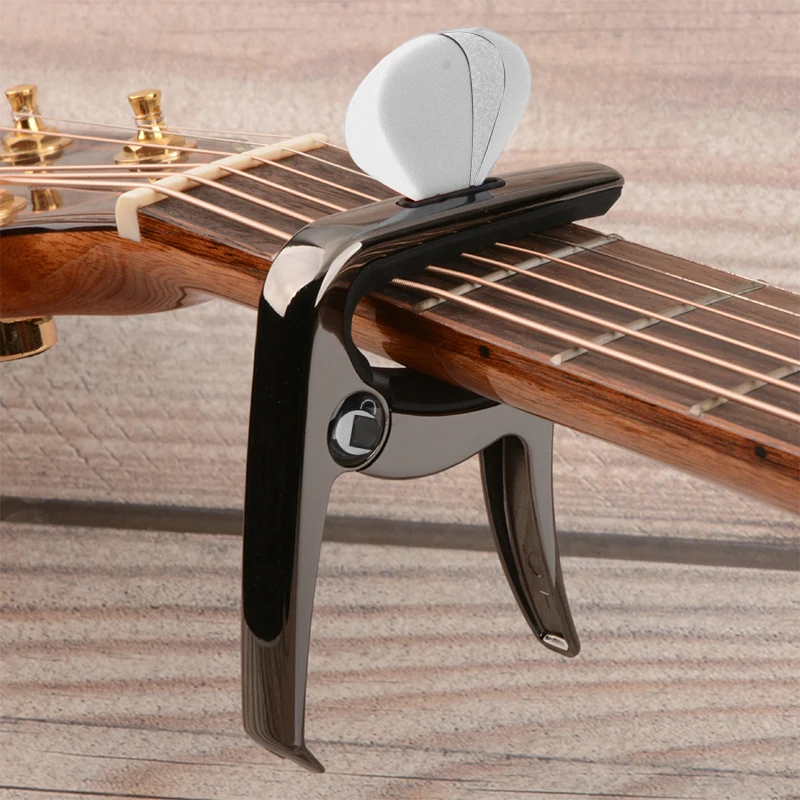 Wholesale Multifunction Guitar Capo Alloy Musical Instrument Accessories Classic Guitar Tool Guitar Tuner With Holder