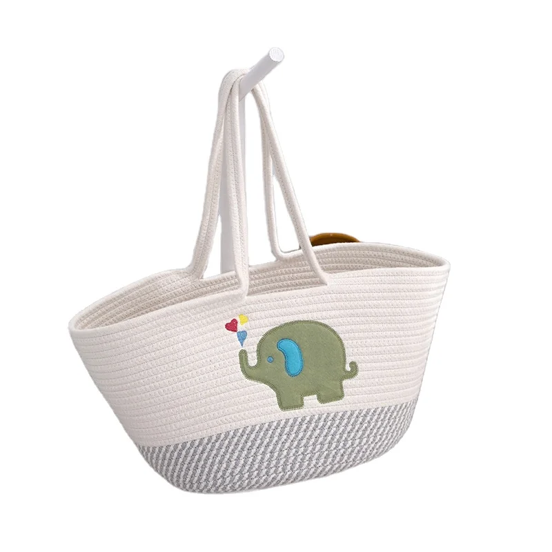 High quality cartoon cotton rope woven basket factory direct home storage basket
