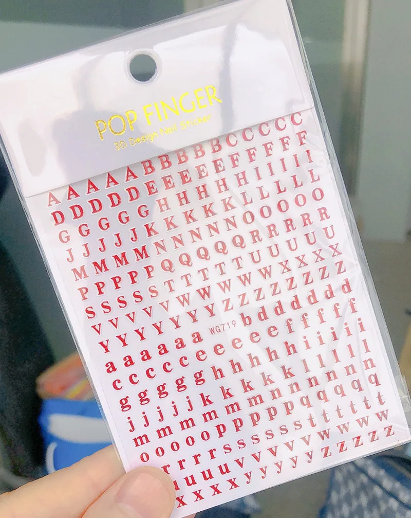 Hot sale Letter Nail Stickers Adhesive Arabic numerals letter decals for Nail Art Design  Nail Decoration