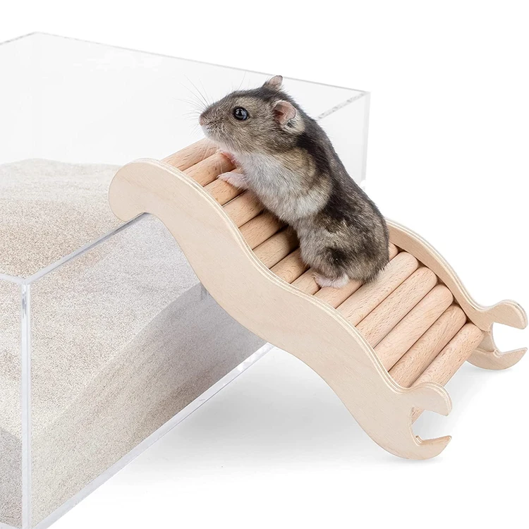 Wooden Ladder Bridge Hamster Rock Climbing Toy for Hamsters and Small Animals
